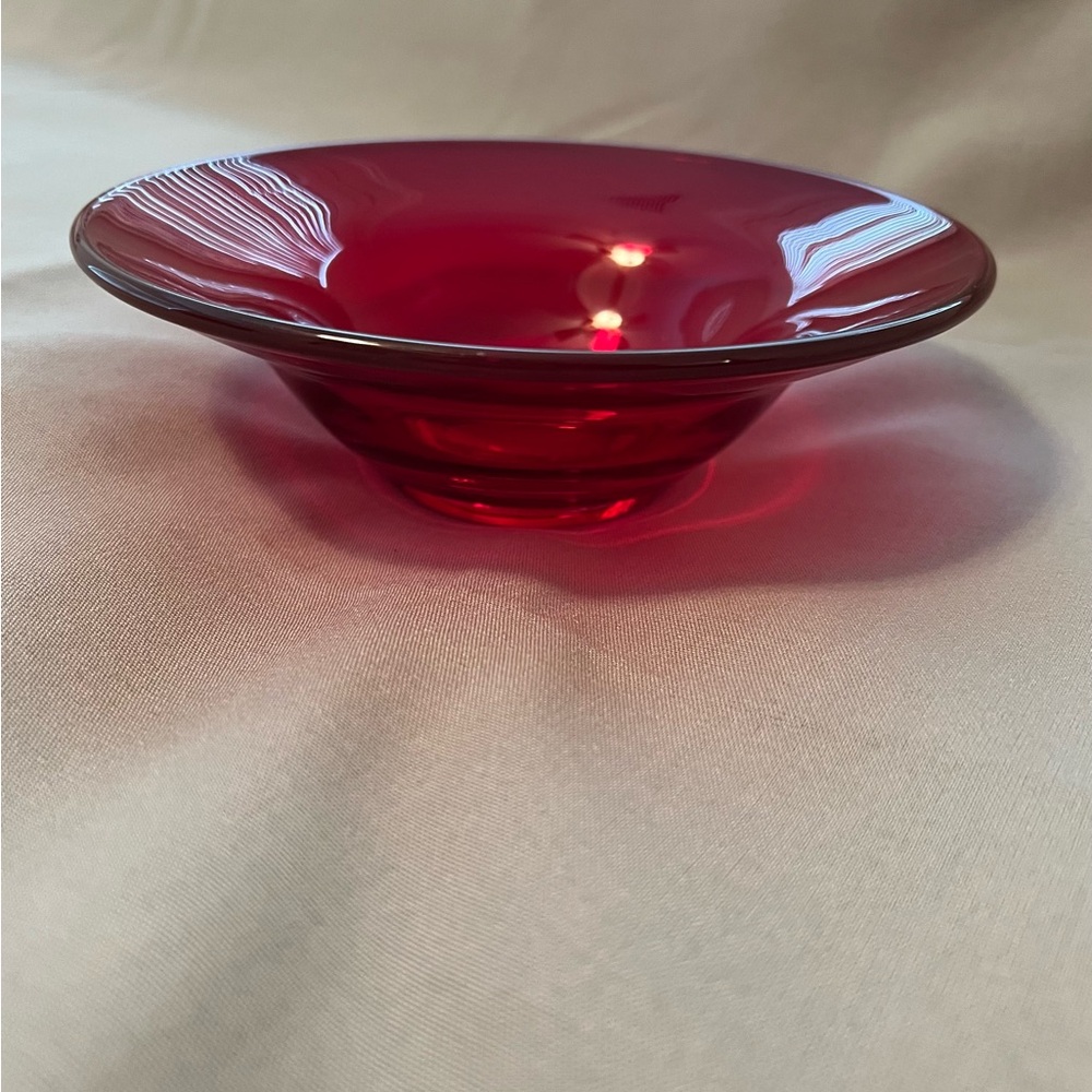 Vintage Anchor Hocking Ruby Red Glass Bowl 7"